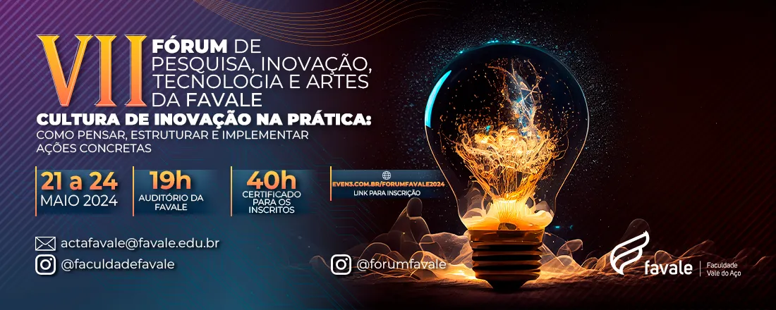 VII Fórum de Pesquisa, Inovação, Tecnologia e Artes da FAVALE