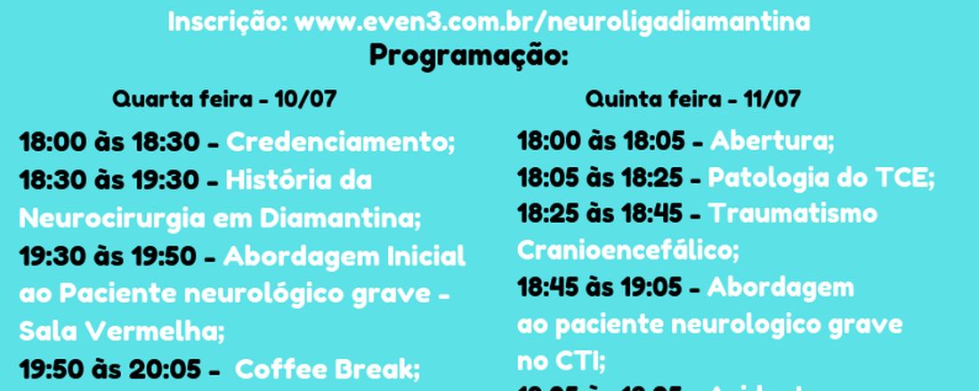II SIMPÓSIO DE NEUROLOGIA DO JEQUITINHONHA - URGÊNCIAS NEUROLÓGICAS