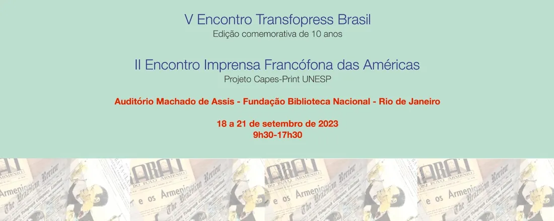 V Encontro Transfopress Brasil e II Encontro Imprensa francófona das Américas