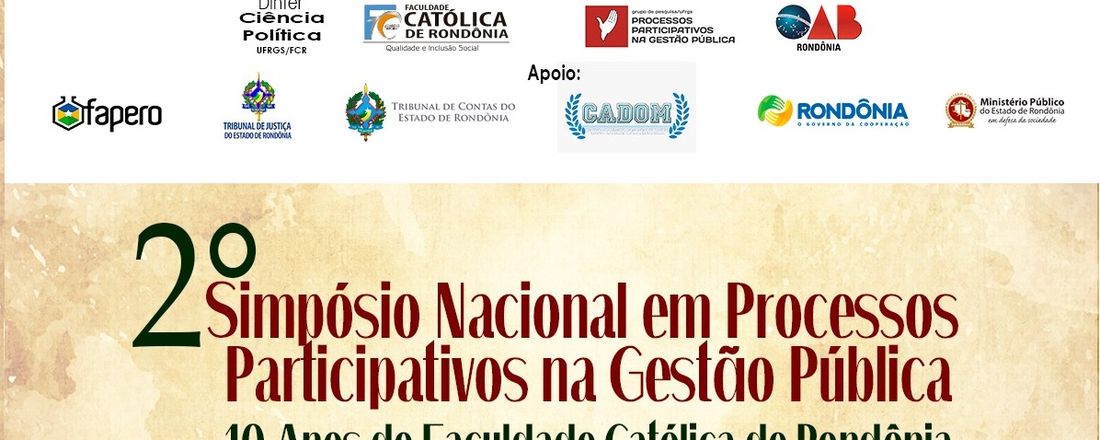 2° Simpósio Nacional em Processos Participativos na Gestão Pública e 10 Anos de FCR