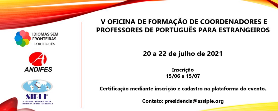 V Oficina de Formação de Coordenadores e Professores de Português para Estrangeiros
