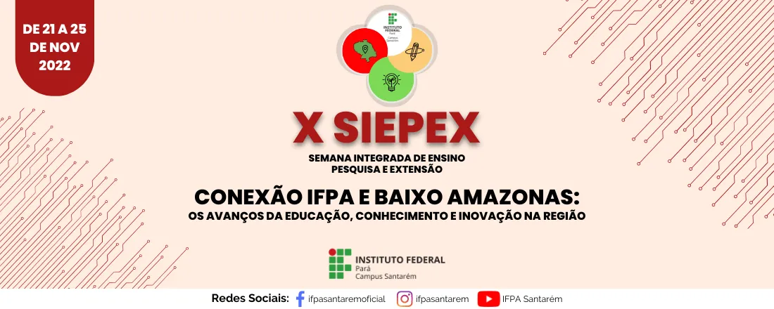 X SIEPEX - SEMANA INTEGRADA DE ENSINO, PESQUISA E EXTENSÃO DO IFPA CAMPUS SANTARÉM