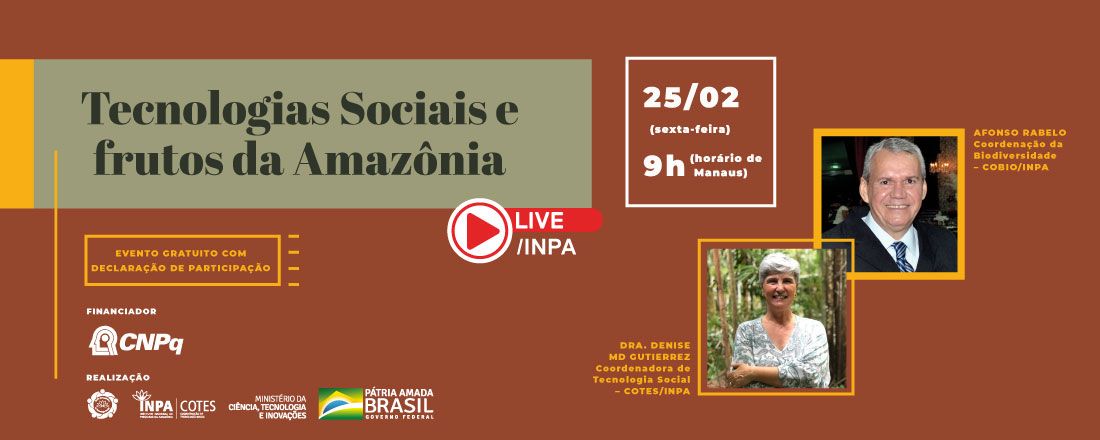 LIVE - Tecnologias Sociais e frutos da Amazônia