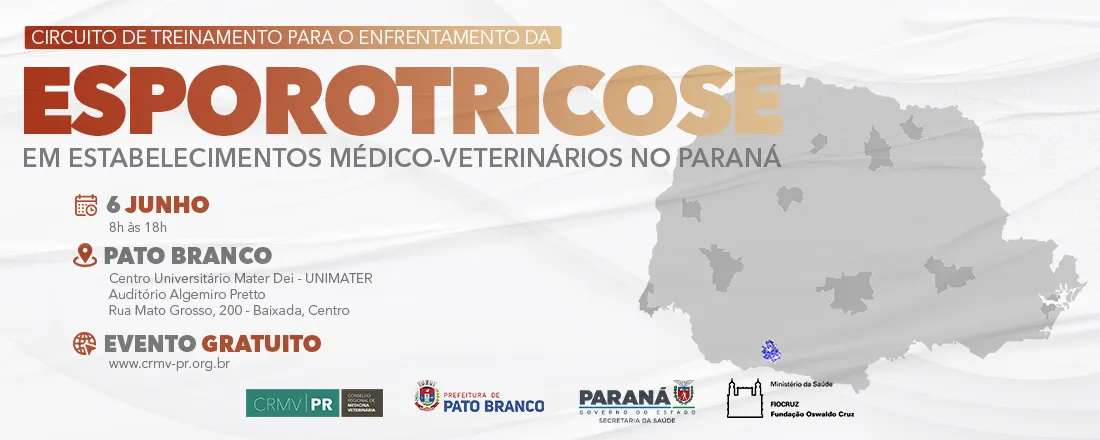 Pato Branco: Circuito de treinamento sobre o enfrentamento da Esporotricose nos estabelecimentos médico-veterinários do Paraná