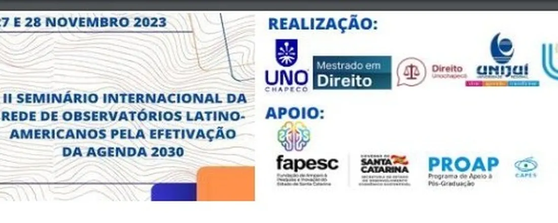 II Seminário Internacional da Rede de Observatórios Latino-Americanos pela Efetivação da Agenda 2030 - REDE  OBSERVA AG2030