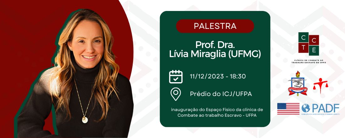 Palestra com a Prof. Dra. Lívia Miraglia (UFMG)