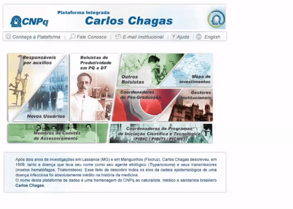Demonstração de como acessar a plataforma Carlos Chagas